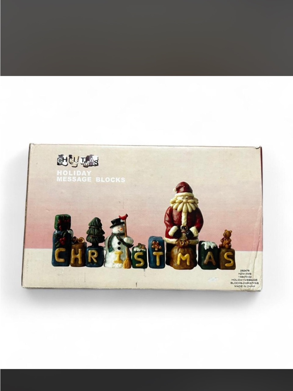 Mini Holiday Message Blocks - Christmas Decorative Blocks (Red, Green, White)